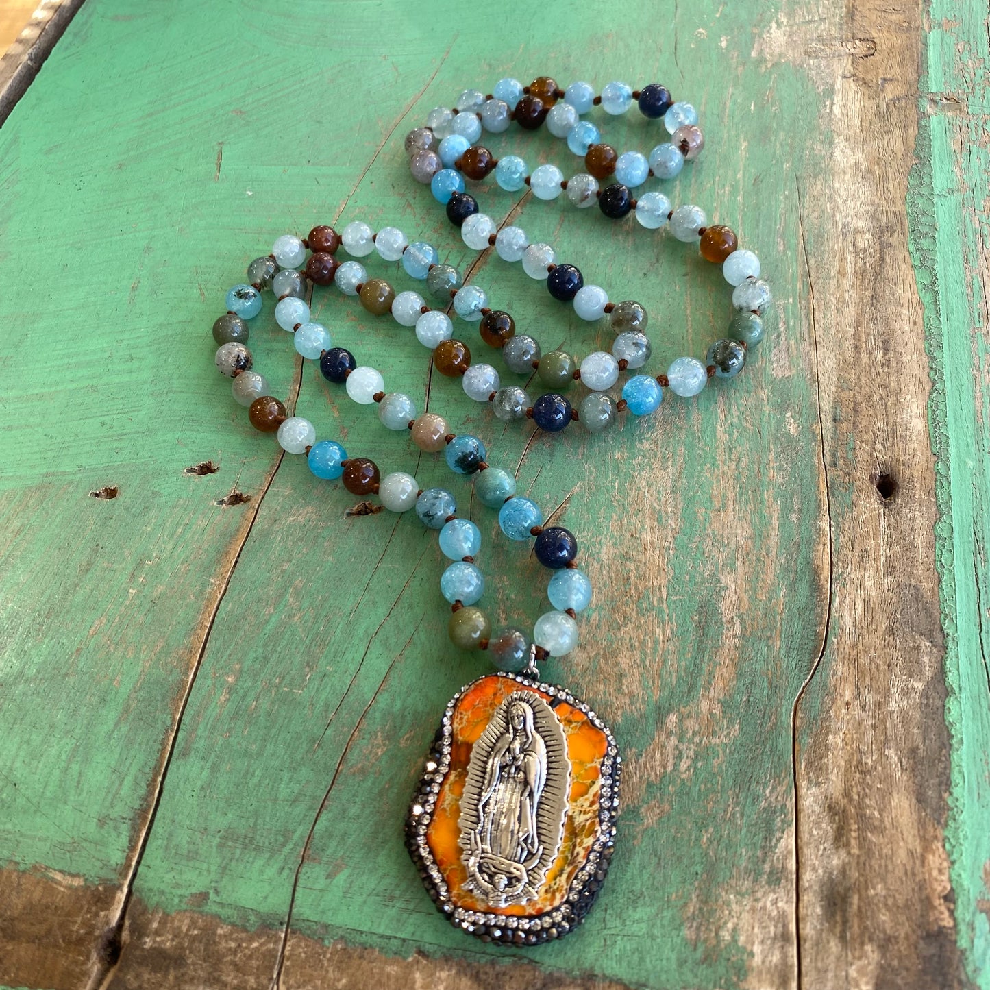 Knotted Pave Virgencita Necklace Collection