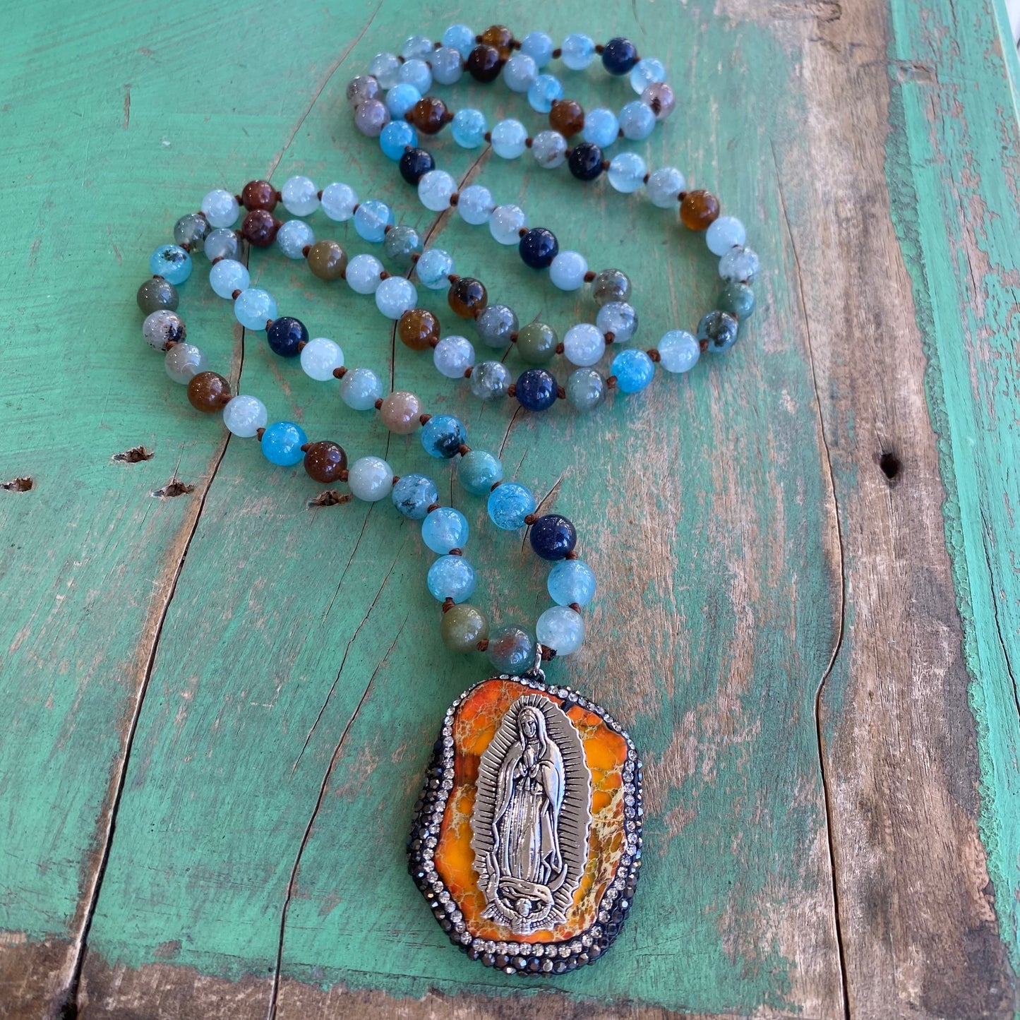 Knotted Pave Virgencita Necklace Collection