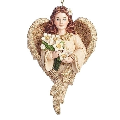 CHRISTMAS ROSE ANGEL ORNAMENT