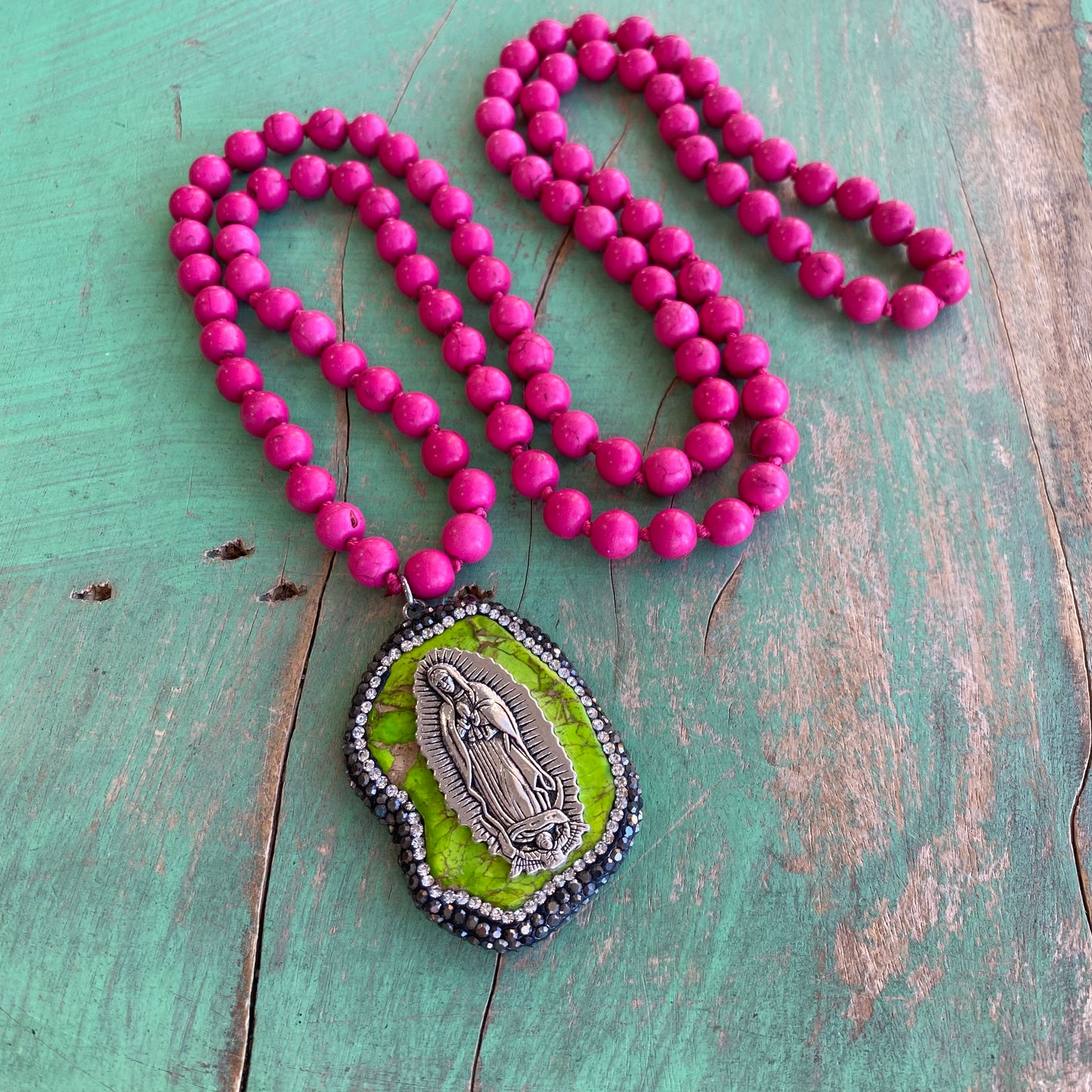 Knotted Pave Virgencita Necklace Collection