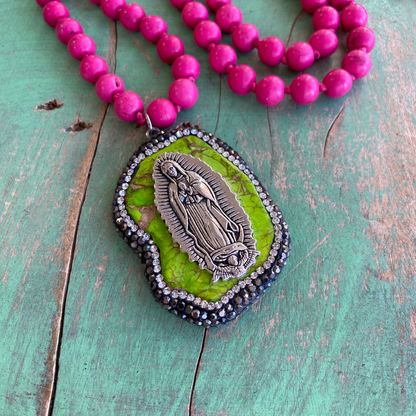 Knotted Pave Virgencita Necklace Collection