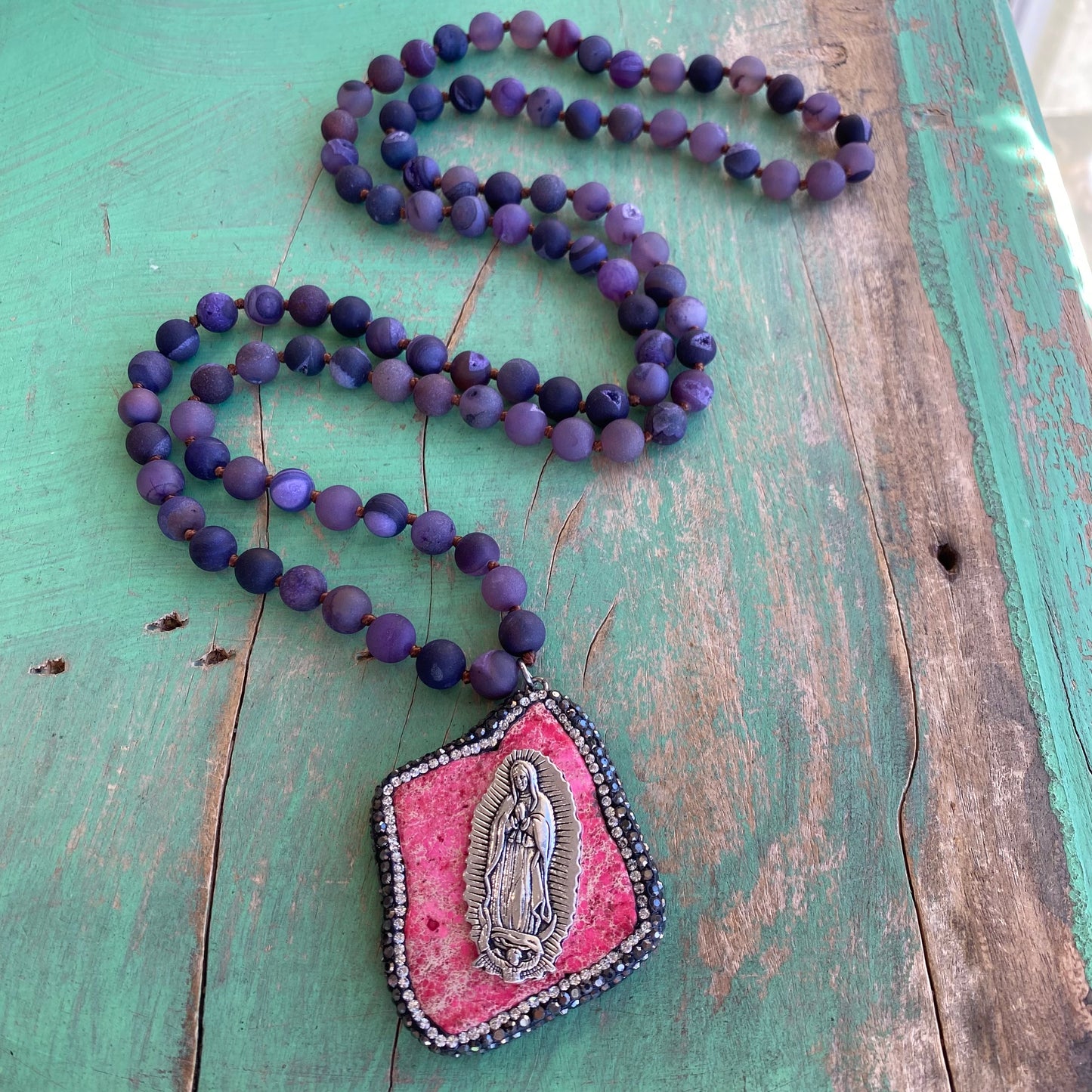 Knotted Pave Virgencita Necklace Collection