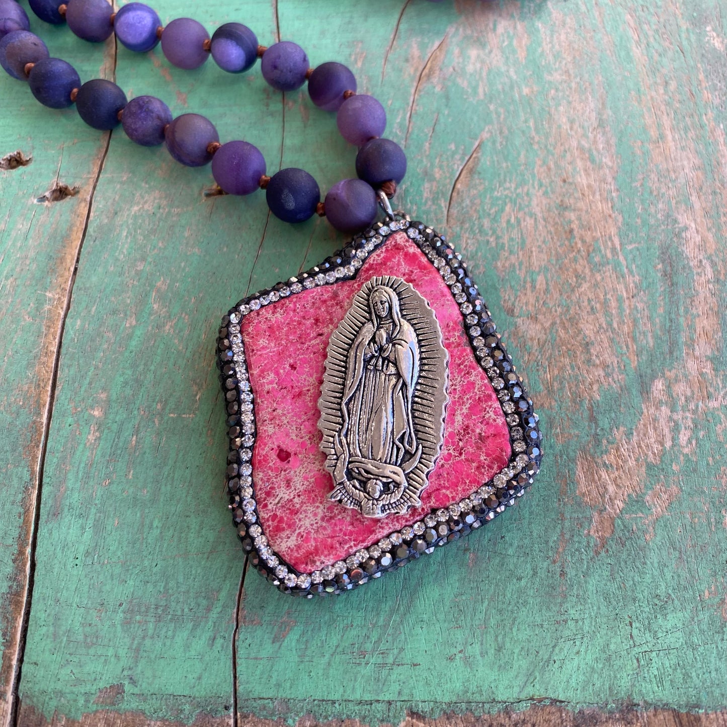 Knotted Pave Virgencita Necklace Collection