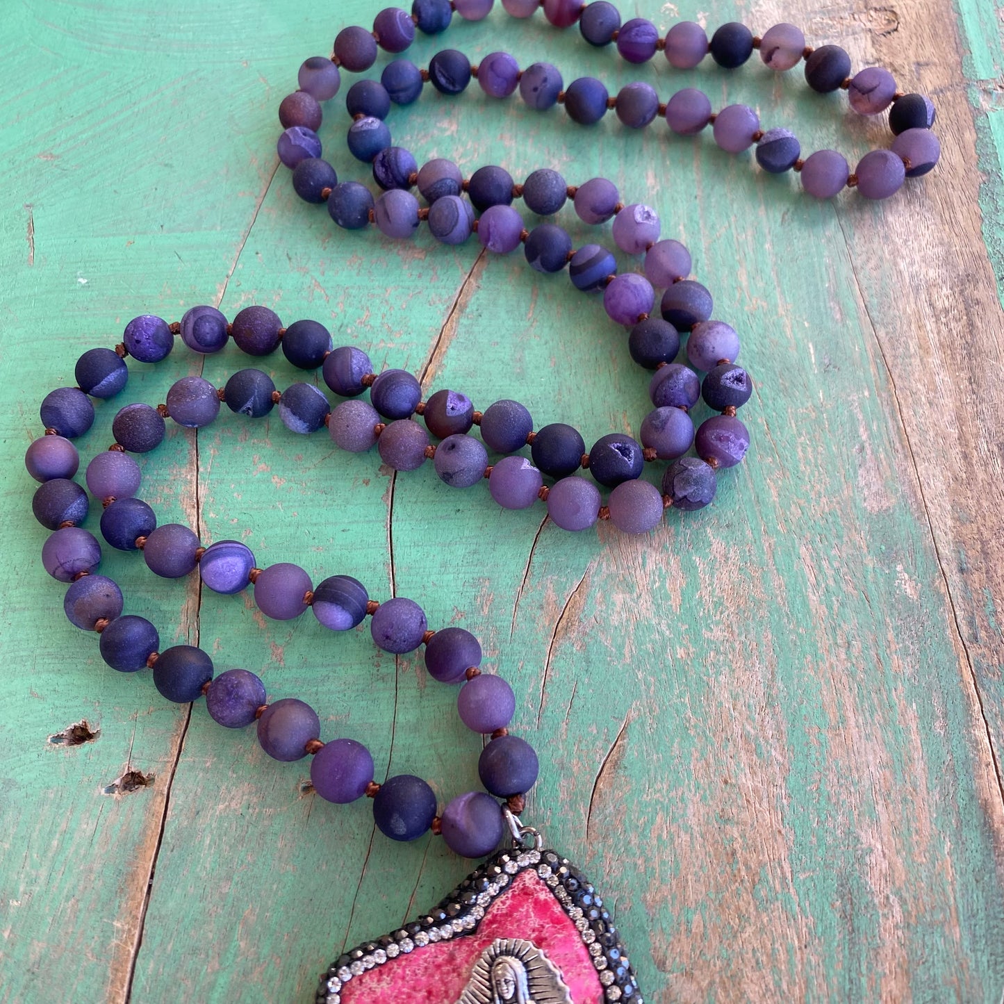 Knotted Pave Virgencita Necklace Collection