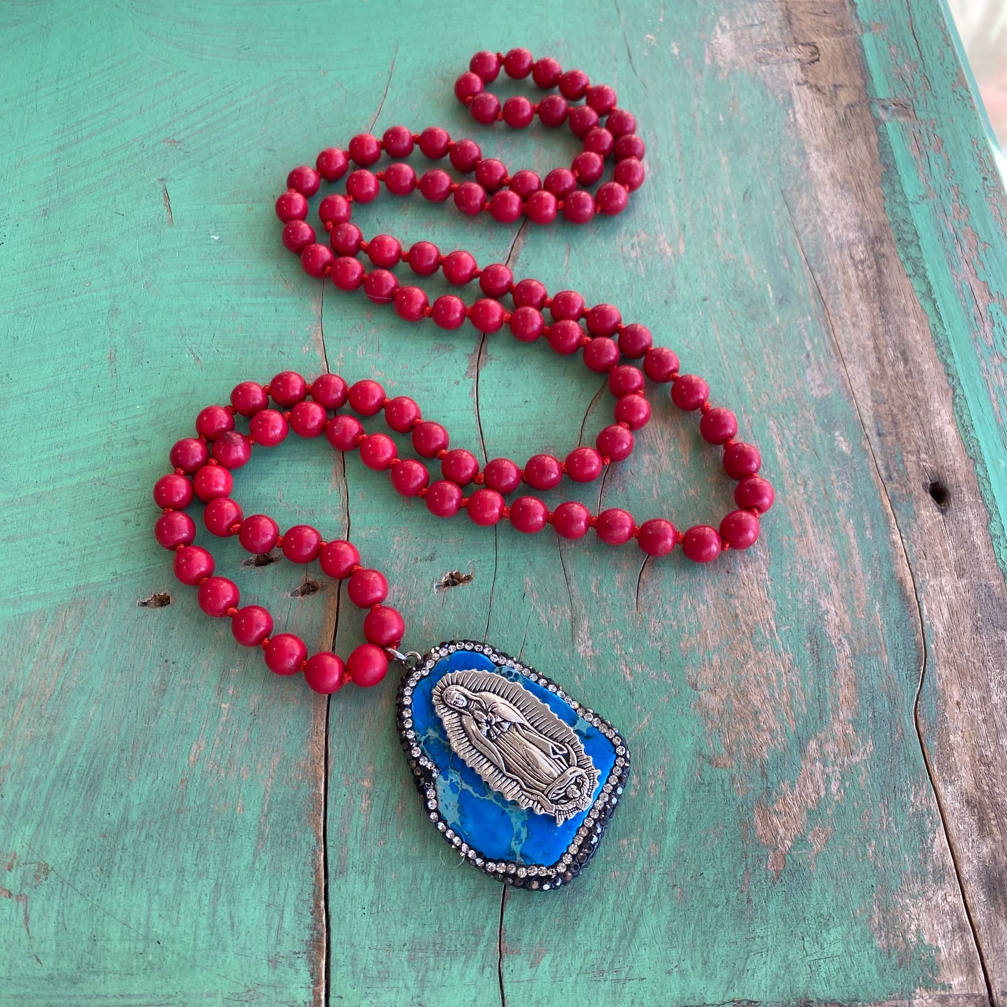 Knotted Pave Virgencita Necklace Collection