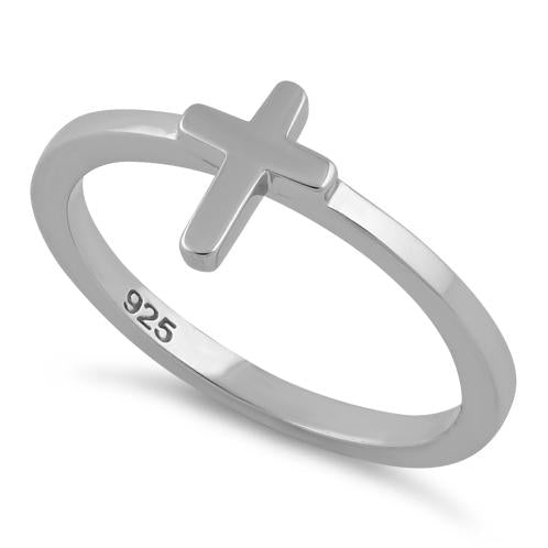 Sterling Silver Standing Cross Ring