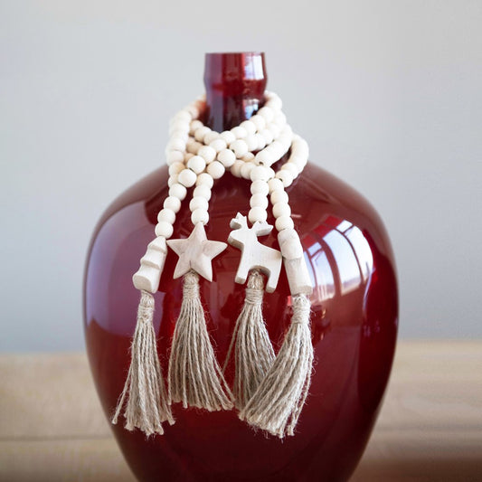 Seasonal Wood Bead Tassel